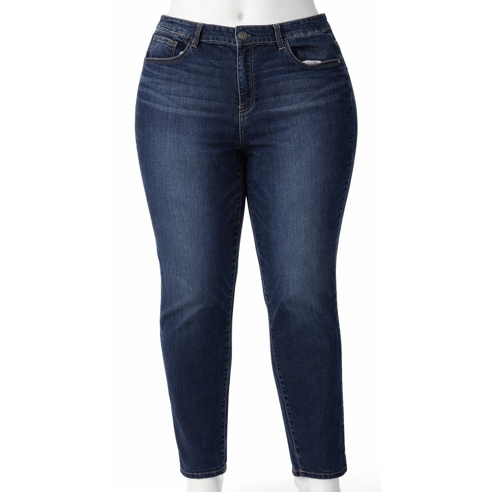 Chico's Platinum Boyfriend Jeans Women 2.5 Blue Mid Rise Relaxed Fit 31x29